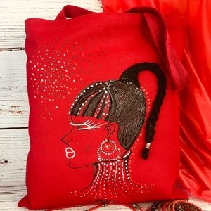 Hand painted tote bag